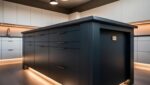 Contemporary Matte-Finish Island Kitchen with Soft Ambient Lighting
