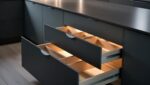 Contemporary Matte-Finish Island Kitchen with Soft Ambient Lighting