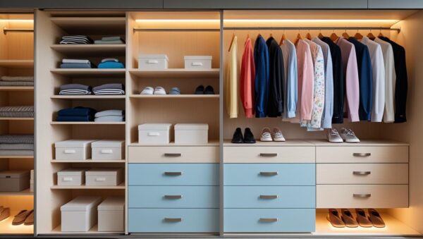 Sliding Wardrobe with Blue and Digital Print Laminate