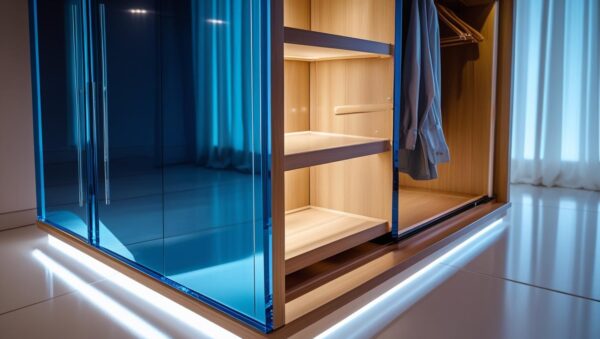 Marine Blue Acrylic Finish Wardrobe