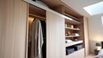 Sliding Wardrobe with Integrated Open Shelf Unit