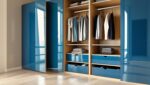 Marine Blue Acrylic Finish Wardrobe