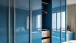 Marine Blue Acrylic Finish Wardrobe